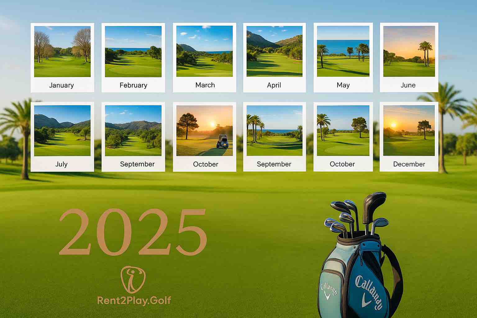 Golf Course calendar for the whole year