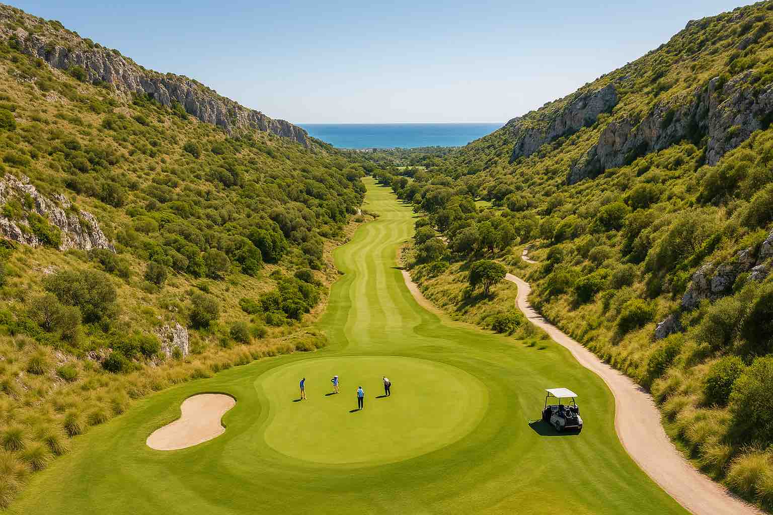 Drone view of the perfect green