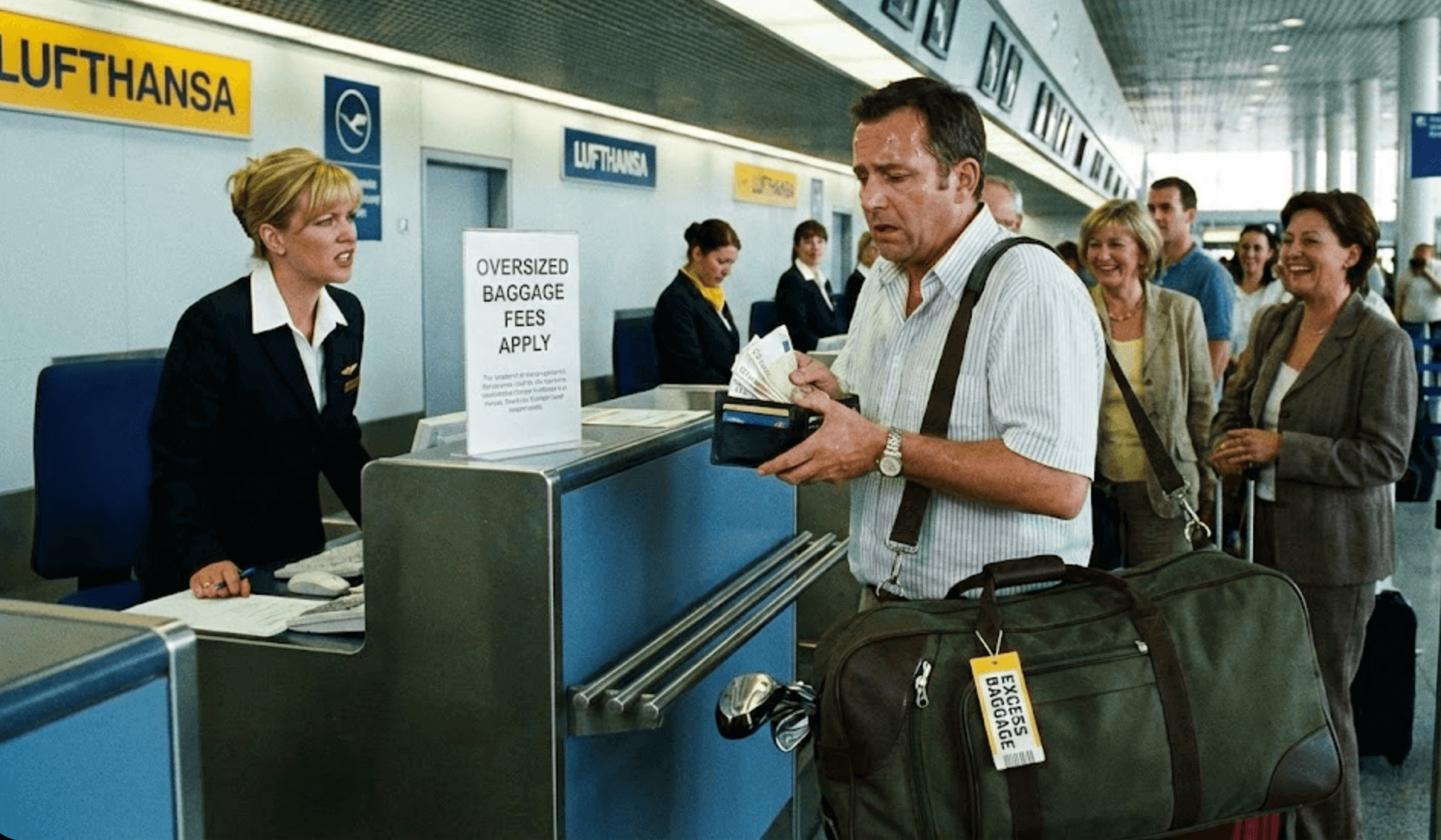 Man at the airline counter