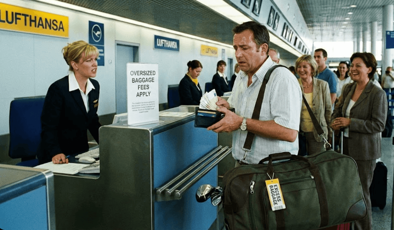Man at the airline counter