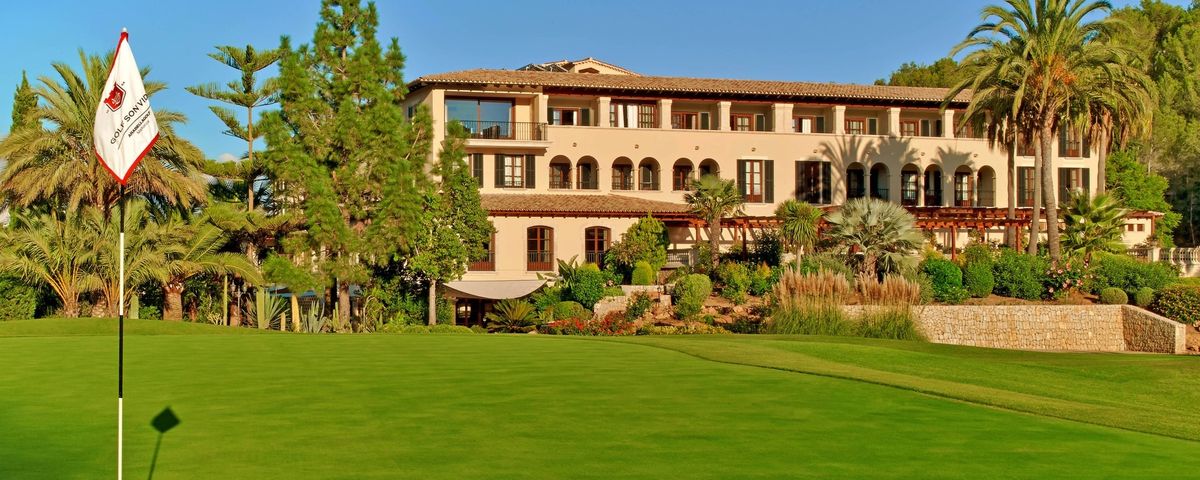Sheraton Mallorca Arabella Golf Hotel façade seen from the lawn