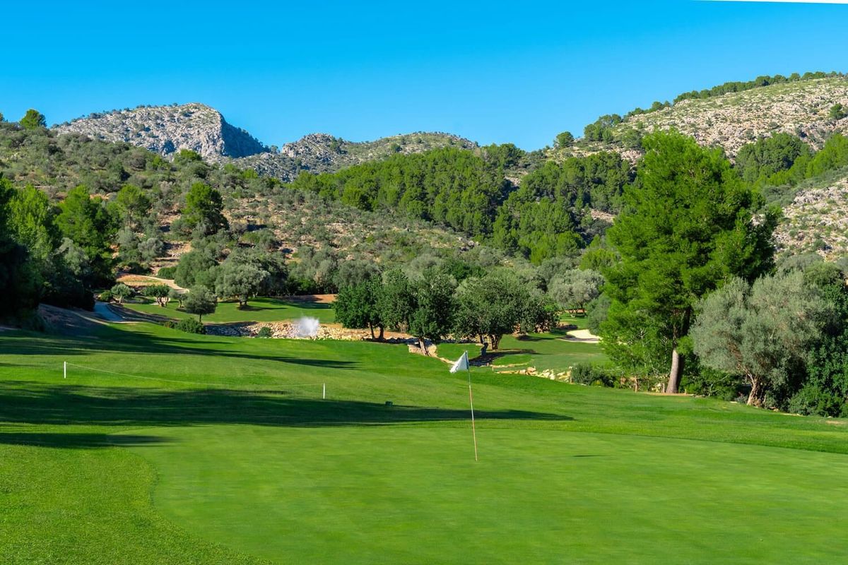 Green au pied de montagnes rocheuses et d'oliviers – Son Termes Golf Club, Mallorca