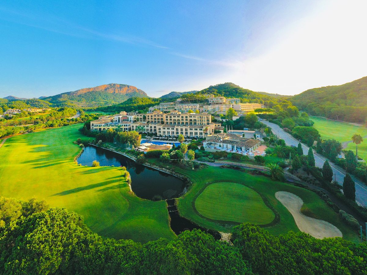 Aerial view of Steigenberger Hotel Camp de Mar and the golf course, Mallorca