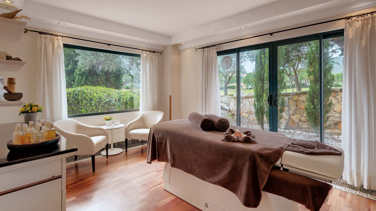 Massage treatment room in the spa at Steigenberger Hotel Camp de Mar, Mallorca