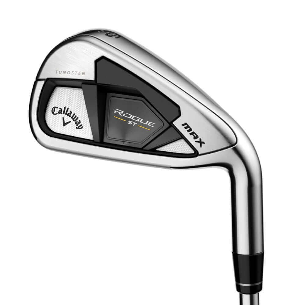 Callaway Rogue men's golf driver with graphite shaft, right-handed design, shown in a close-up shot.