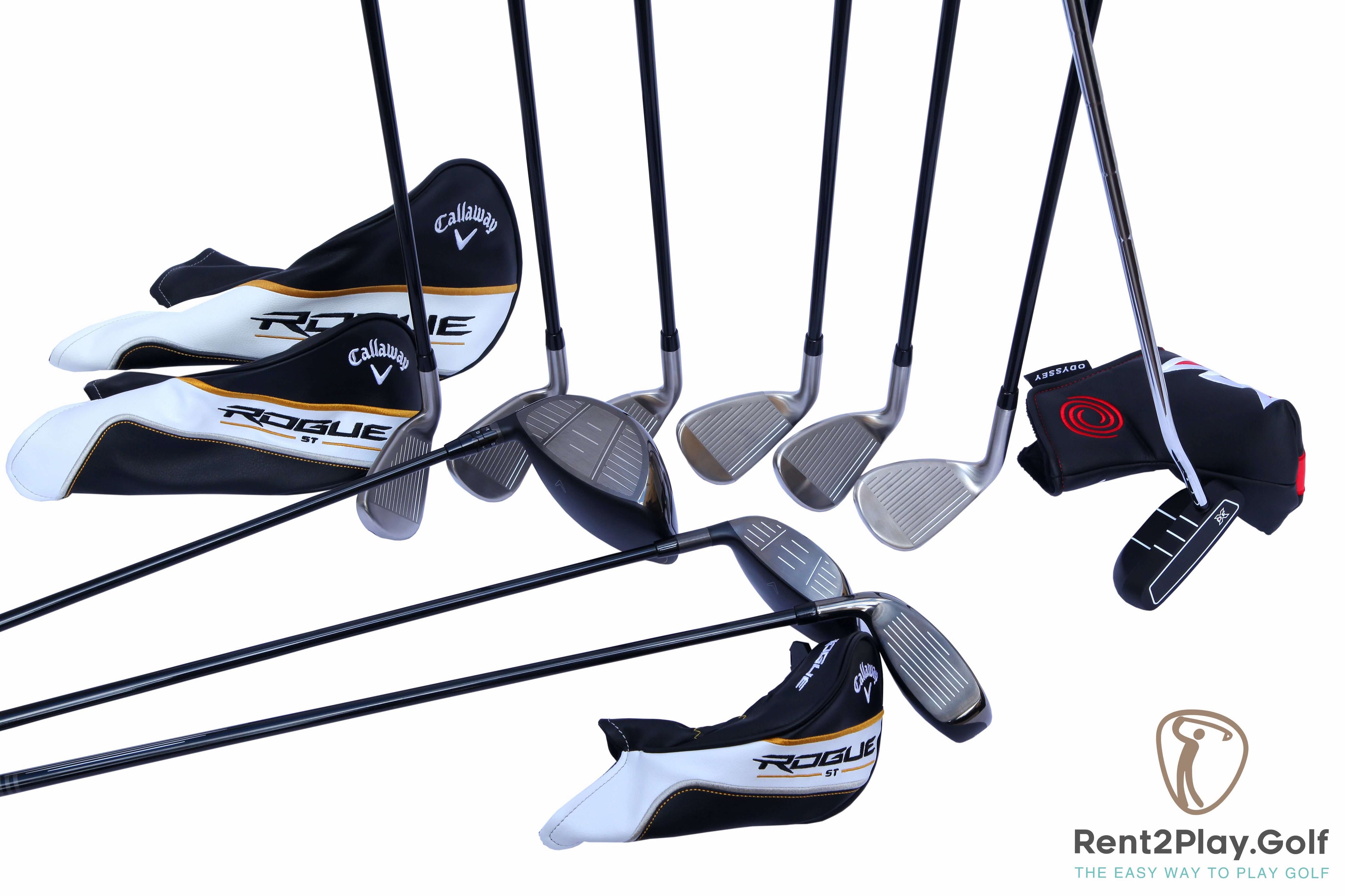 Callaway Rogue women's golf club with graphite shaft and right-hand grip, shown in a close-up image.
