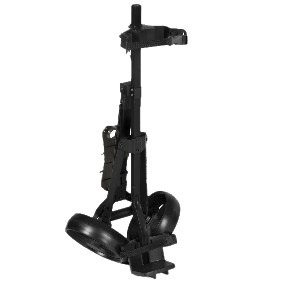 Ultra-light foldable golf cart by Rent2Play.Golf, showing its compact design and lightweight frame for easy transport on the course.