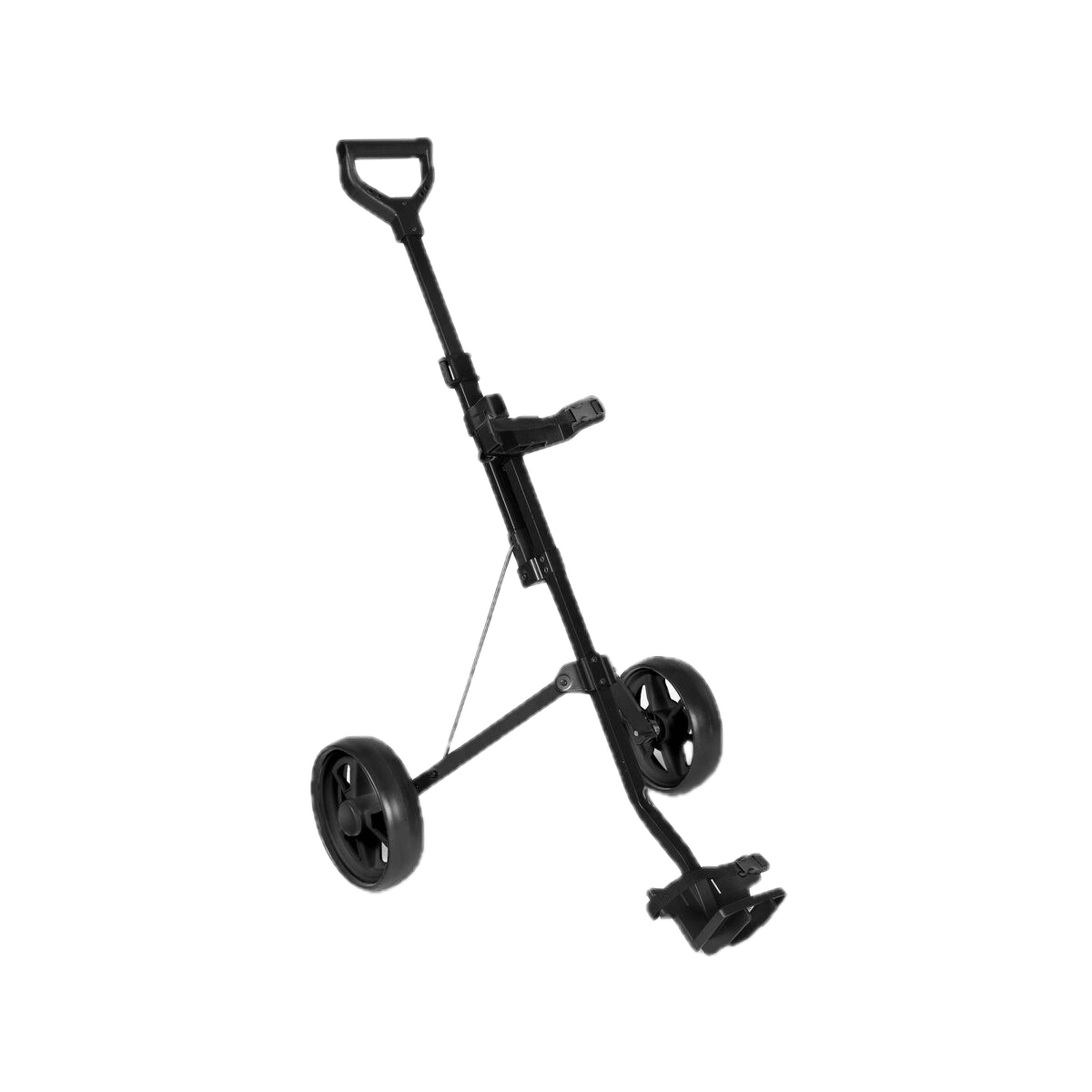 Ultra-light foldable golf cart by Rent2Play.Golf with a compact design and sturdy frame, ideal for easy transportation on the course.