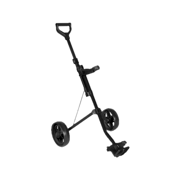 Ultra-light foldable golf cart by Rent2Play.Golf with a compact design and sturdy frame, ideal for easy transportation on the course.