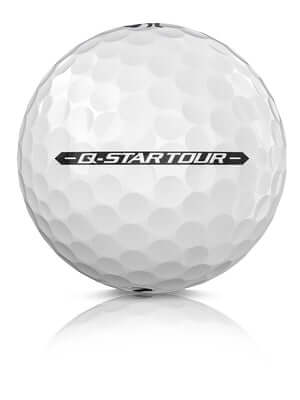 Set of 12 Srixon Q-Star Tour golf balls with white covers and branding, designed for high performance on the golf course.