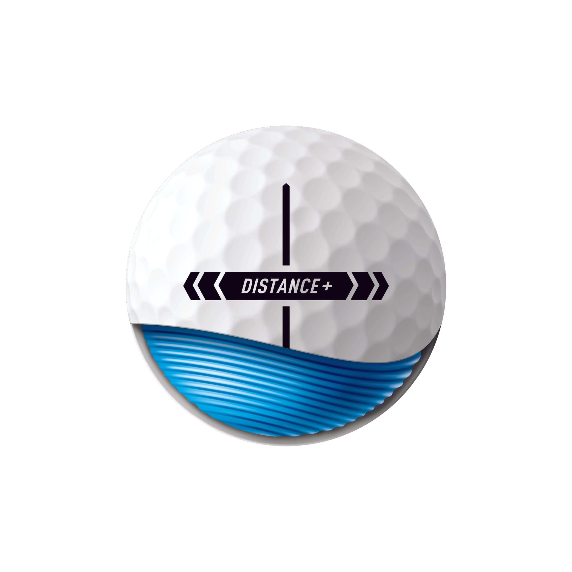 TaylorMade Distance+ golf balls, 3-piece pack, shown with white balls featuring TaylorMade branding and smooth surface design.